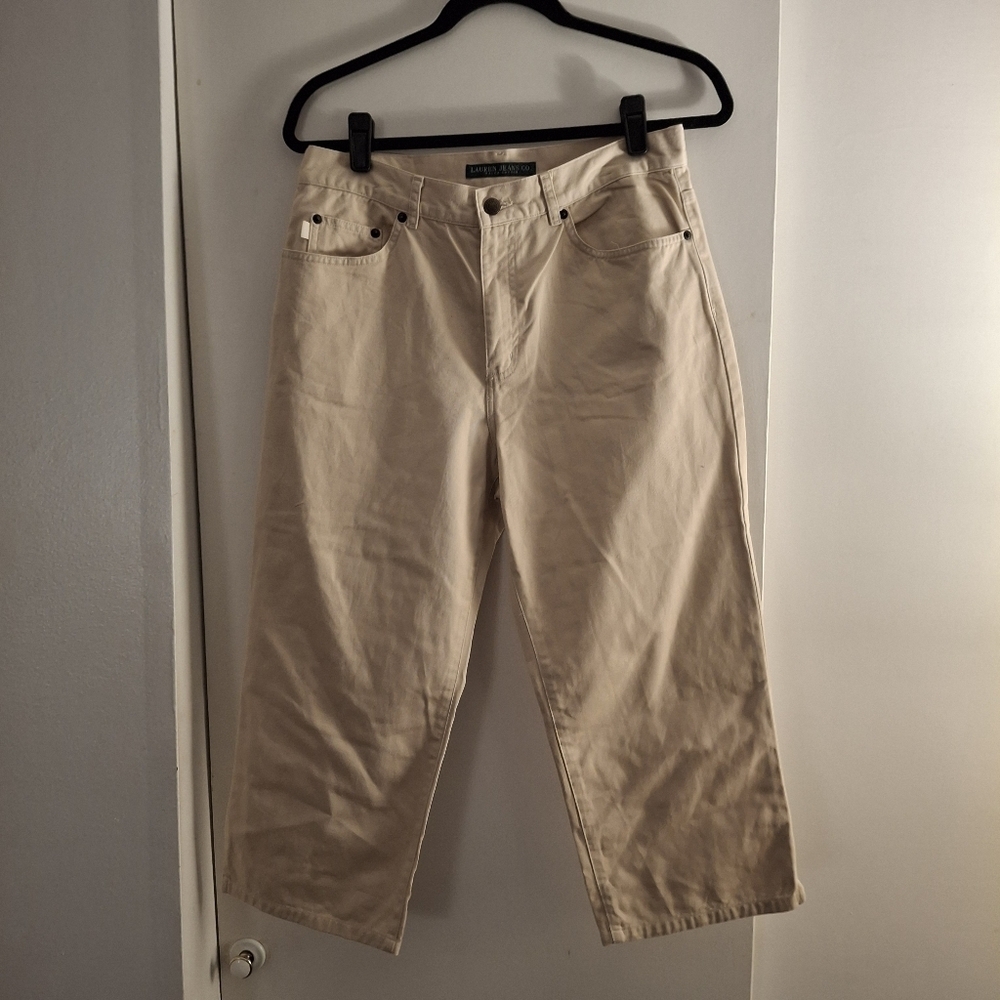 Lauren Jeans Company Ralph Lauren Women's Tan Cropped Pants